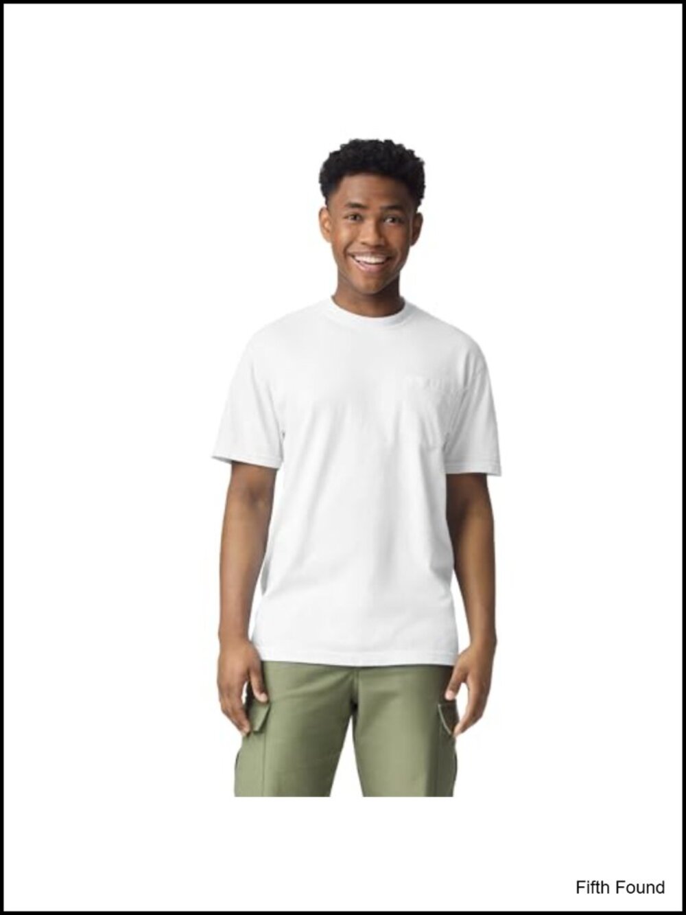 Heavyweight 100% Cotton Crew Neck Pocket Tee - Short Sleeve, Relaxed Fit,